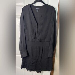 White‎ House Black Market Classic Black Dress Long Sleeve Size 8